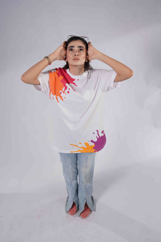 BAGGY SIDE-SPLASH TEE