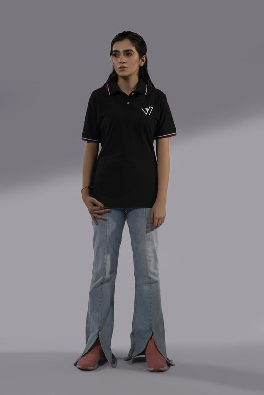 WOMEN BLACK POLO