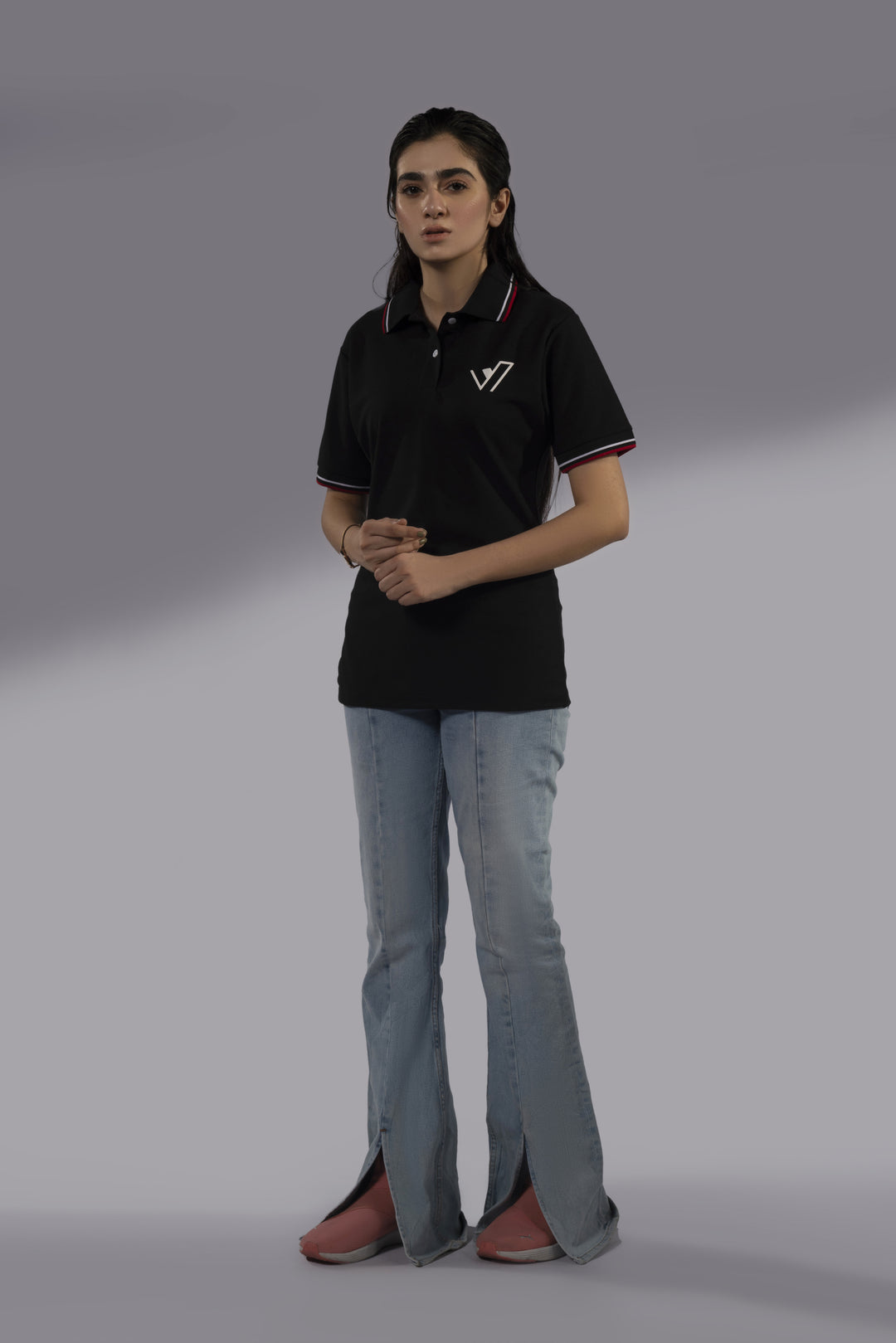 WOMEN BLACK POLO