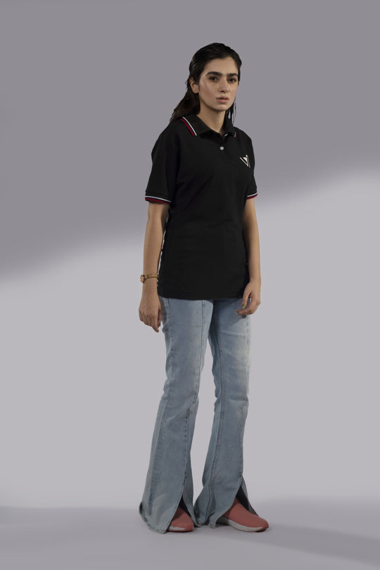 WOMEN BLACK POLO